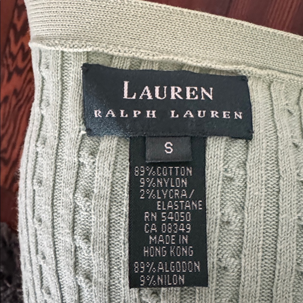 Ralph Lauren Light Green Cable Knit Sweater Set - Picture 5 of 5